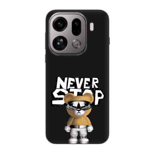 Oppo Find X9 Pro Never stop Black Colored Silicone TPU Θήκη